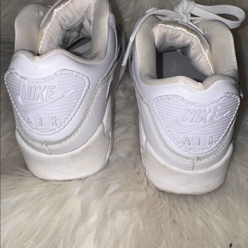 Nike Air Max 90 SE Silver Glitter/White Sneakers Size 5.5 - Picture 9 of 11